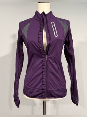 Athleta Purple Ruffle-Front Jacket